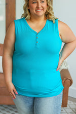 Load image into Gallery viewer, Addison Henley Tank - Ocean Blue
