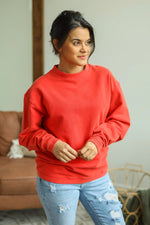 Load image into Gallery viewer, Vintage Wash Corded Pullover - Red
