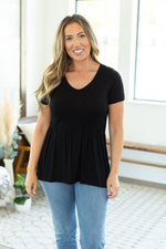 Load image into Gallery viewer, Sarah Ruffle Top - Black
