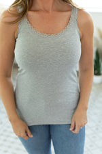 Load image into Gallery viewer, Lexi Lace Tank - Light Grey
