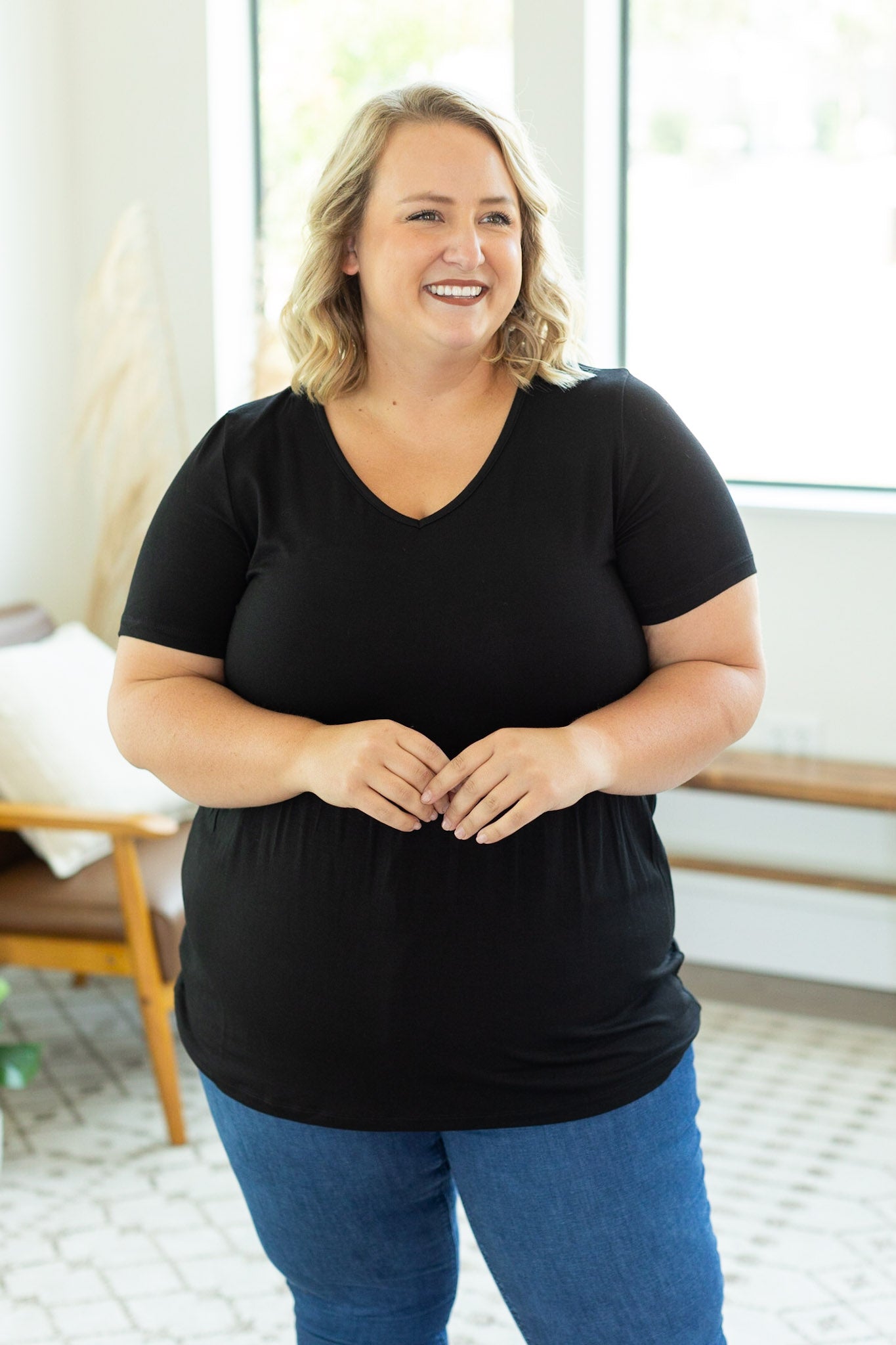 Sarah Ruffle Top - Black