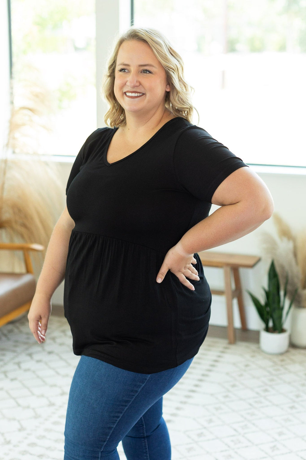 Sarah Ruffle Top - Black