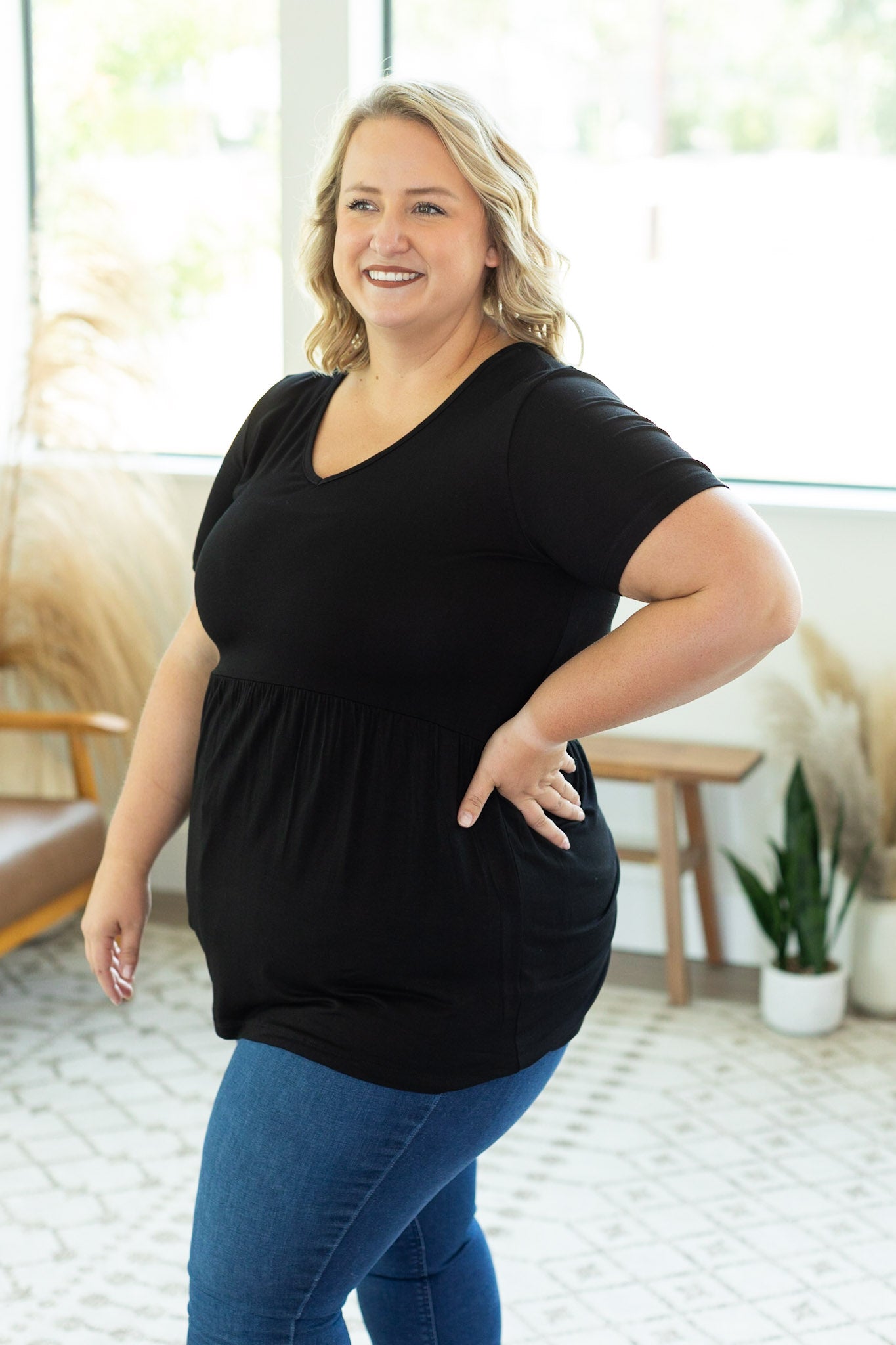 Sarah Ruffle Top - Black