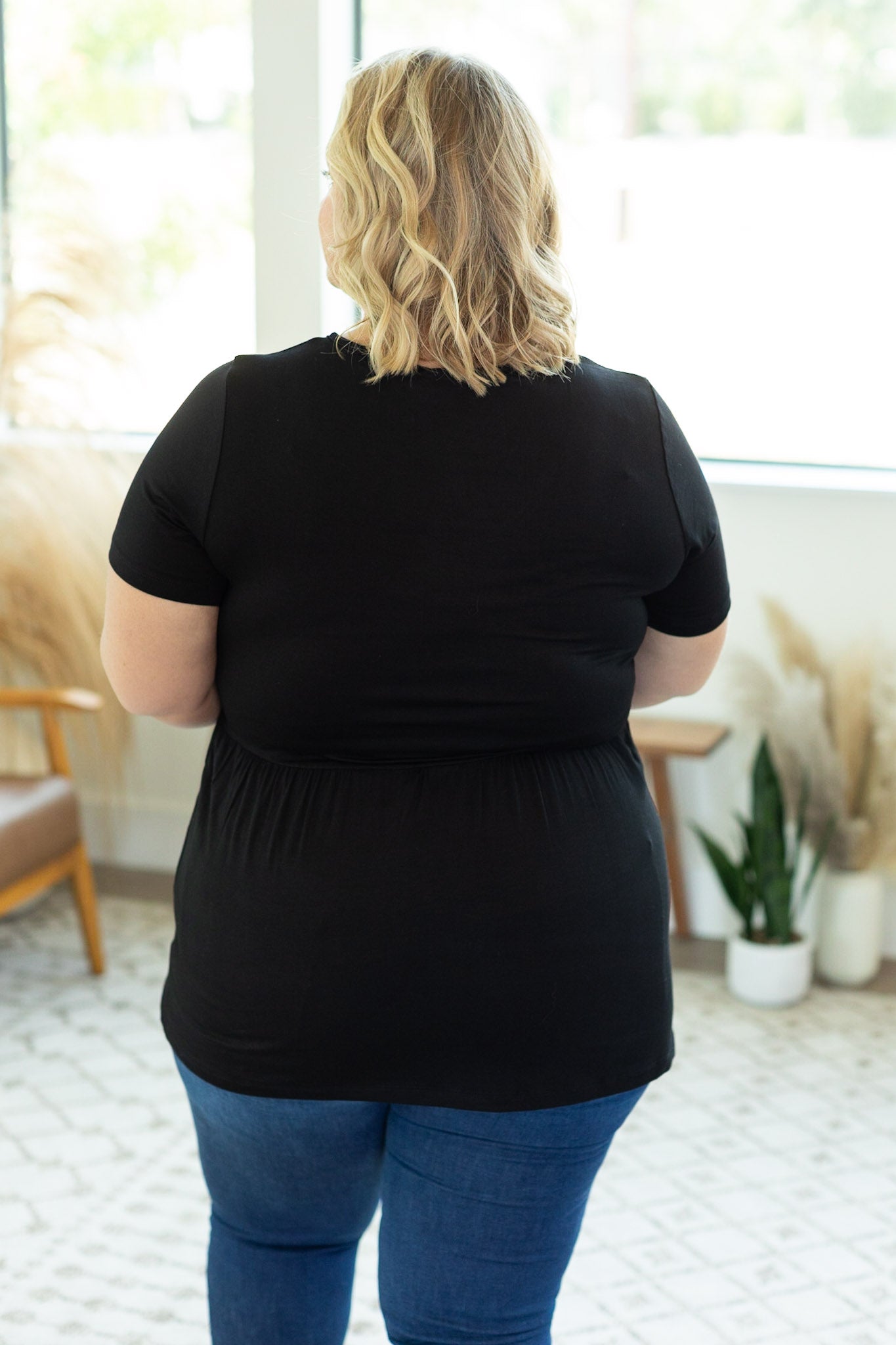 Sarah Ruffle Top - Black