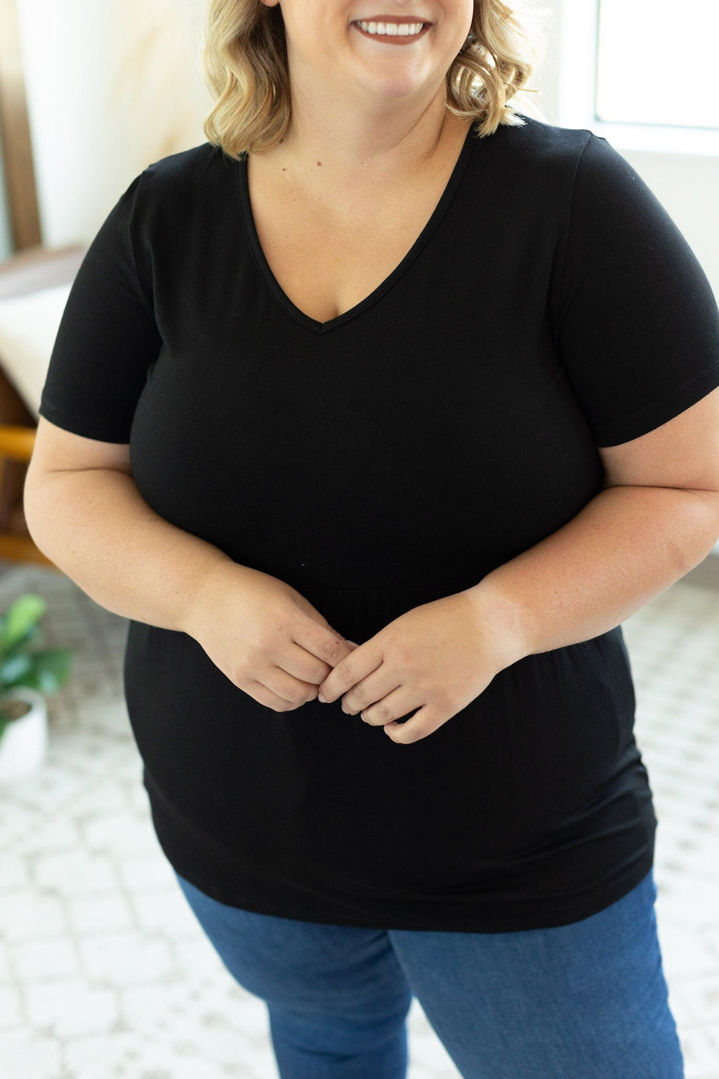 Sarah Ruffle Top - Black