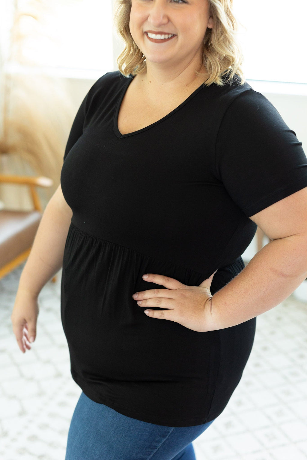 Sarah Ruffle Top - Black