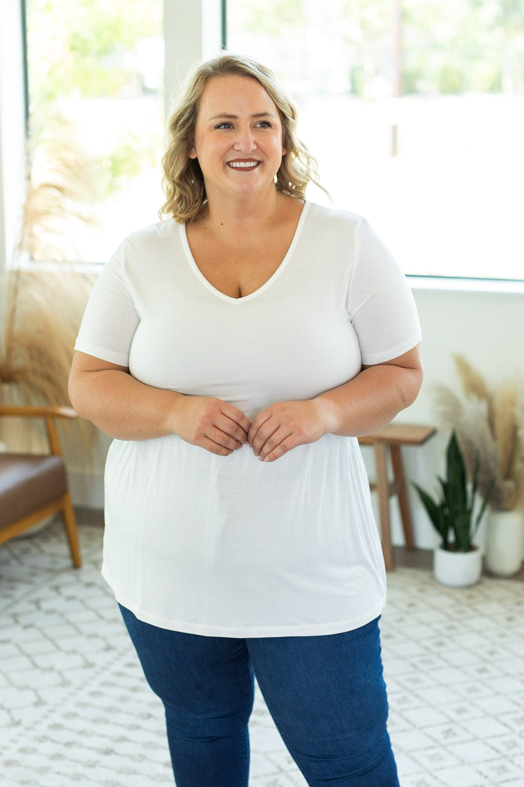 Sarah Ruffle Top - White