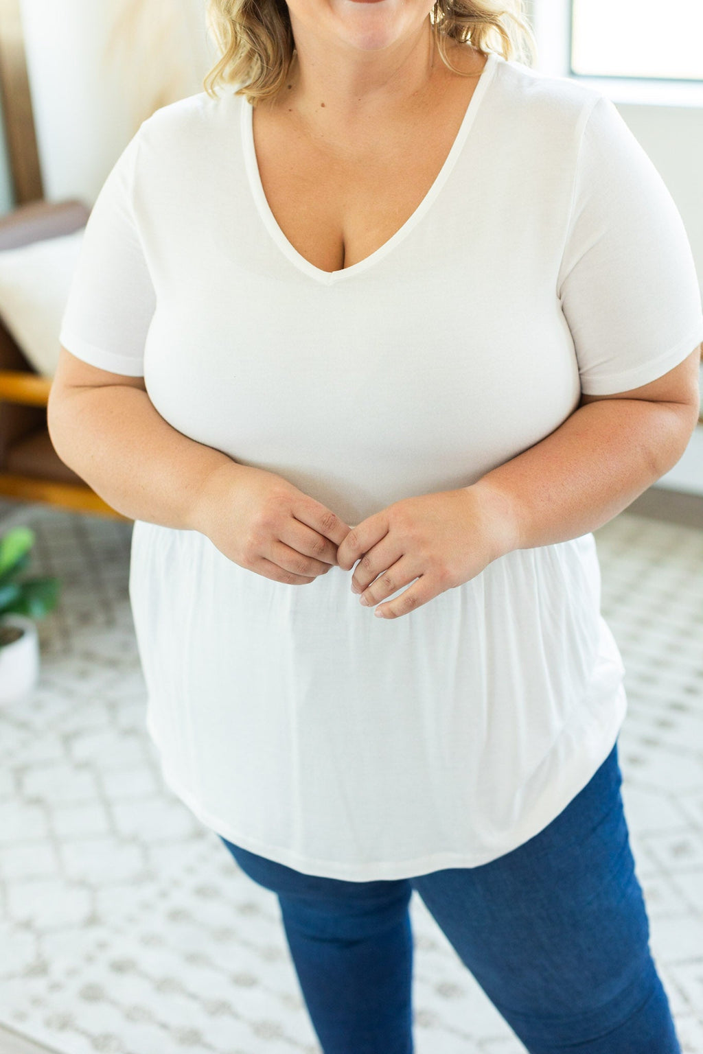 Sarah Ruffle Top - White