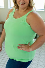 Load image into Gallery viewer, Lexi Lace Tank - Lime green
