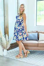 Load image into Gallery viewer, Kelsey Tank Dress - Navy Tropical
