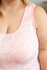 Load image into Gallery viewer, Luxe Crew Tank - Pink Leaves

