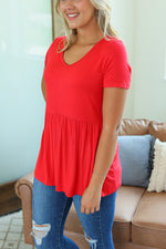 Load image into Gallery viewer, Sarah Ruffle Top - Red
