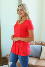Load image into Gallery viewer, Sarah Ruffle Top - Red
