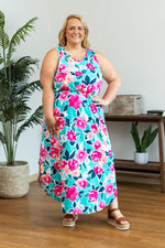 Load image into Gallery viewer, Sydney Scoop Dress - Aqua Floral
