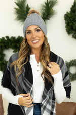 Load image into Gallery viewer, Carly Cable Knit Beanie - Grey
