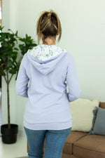 Load image into Gallery viewer, Avery Accent HalfZip Hoodie - Lavender Floral
