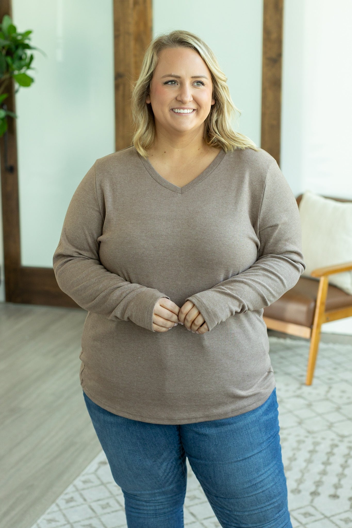 Leah Long Sleeve Top - Mocha