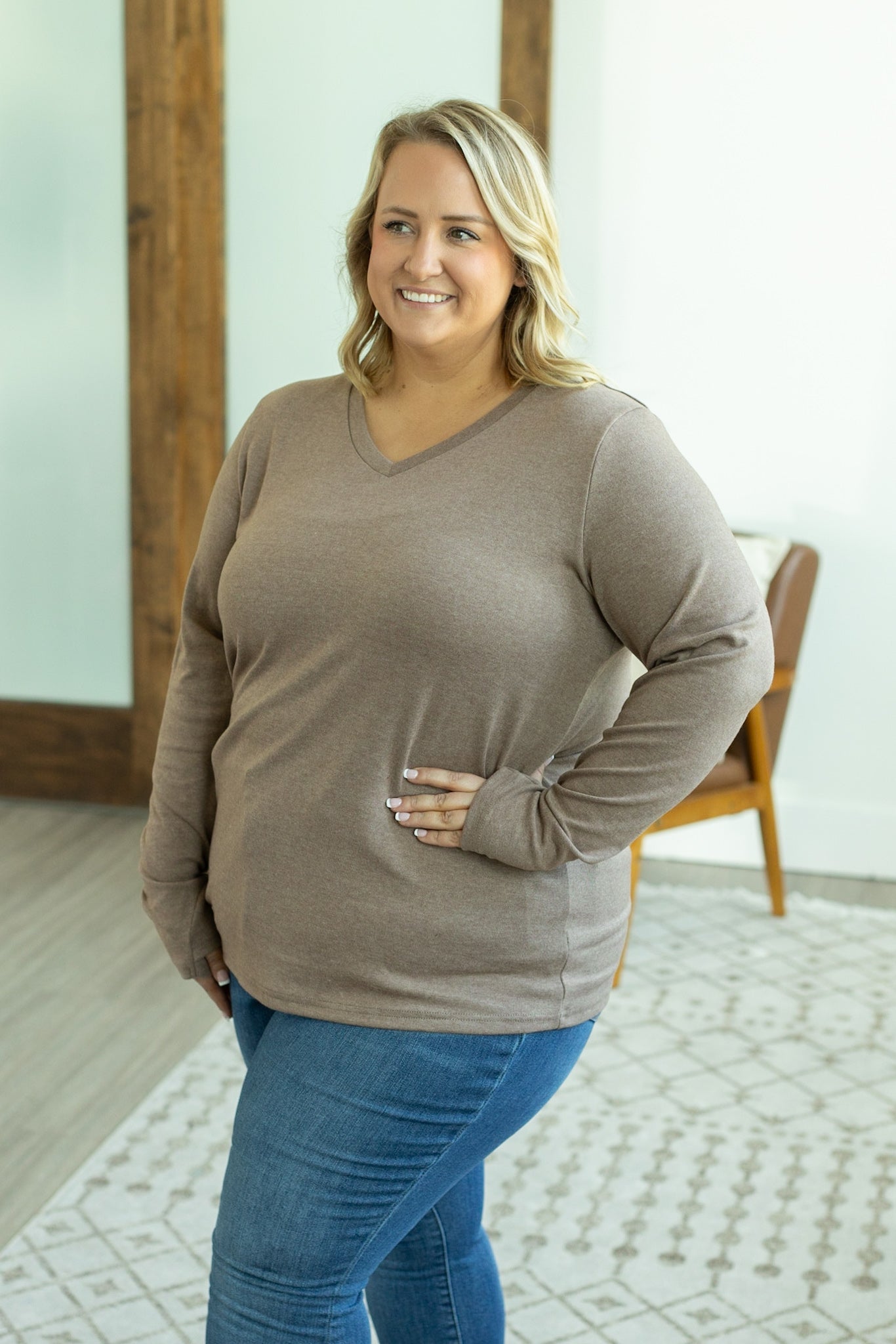 Leah Long Sleeve Top - Mocha