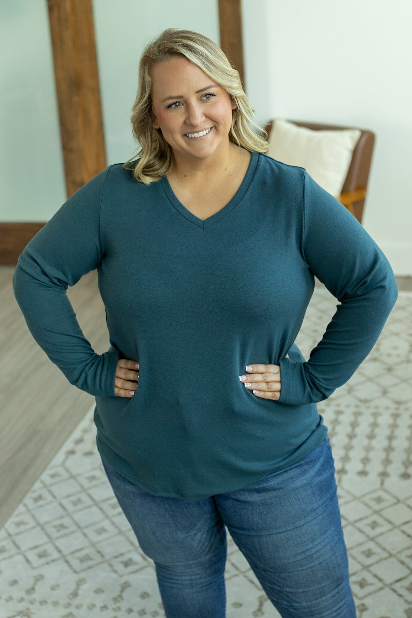 Leah Long Sleeve Top - Teal