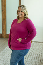 Load image into Gallery viewer, Leah Long Sleeve Top - Magenta
