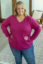 Load image into Gallery viewer, Leah Long Sleeve Top - Magenta
