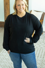 Load image into Gallery viewer, Corrine Ribbed Pullover Top - Black

