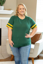 Load image into Gallery viewer, Kylie Tee - Green Bay Green and Yellow
