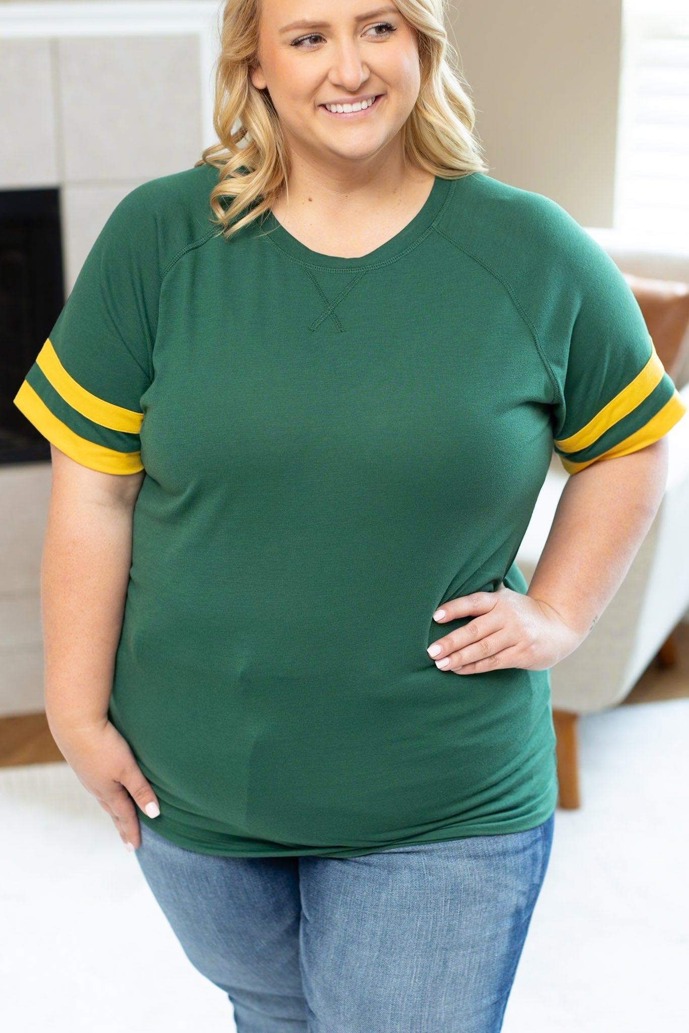 Kylie Tee - Green Bay Green and Yellow