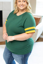 Load image into Gallery viewer, Kylie Tee - Green Bay Green and Yellow
