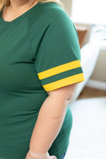 Load image into Gallery viewer, Kylie Tee - Green Bay Green and Yellow
