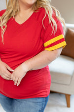 Load image into Gallery viewer, Kylie Tee - Kansas City Red and Yellow | Women&#39;s Top
