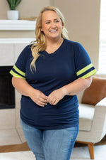 Load image into Gallery viewer, Kylie Tee - Seattle Navy and Lime
