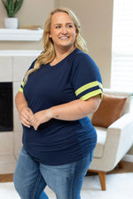 Load image into Gallery viewer, Kylie Tee - Seattle Navy and Lime
