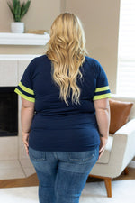 Load image into Gallery viewer, Kylie Tee - Seattle Navy and Lime
