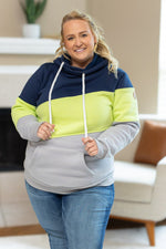 Load image into Gallery viewer, Lizzie Women&#39;s Hoodie | Seattle Navy, Lime, Grey
