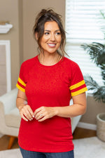 Load image into Gallery viewer, Kylie Tee - Kansas City Red and Yellow
