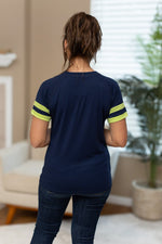 Load image into Gallery viewer, Kylie Tee - Seattle Navy and Lime
