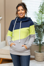 Load image into Gallery viewer, Lizzie Women&#39;s Hoodie | Seattle Navy, Lime, Grey
