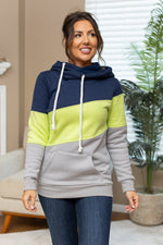 Load image into Gallery viewer, Lizzie Women&#39;s Hoodie | Seattle Navy, Lime, Grey
