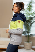 Load image into Gallery viewer, Lizzie Women&#39;s Hoodie | Seattle Navy, Lime, Grey
