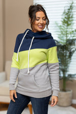 Load image into Gallery viewer, Lizzie Women&#39;s Hoodie | Seattle Navy, Lime, Grey
