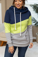 Load image into Gallery viewer, Lizzie Women&#39;s Hoodie | Seattle Navy, Lime, Grey
