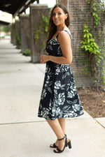 Load image into Gallery viewer, Cassidy Midi Dress - Black and White Floral
