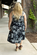 Load image into Gallery viewer, Cassidy Midi Dress - Black and White Floral
