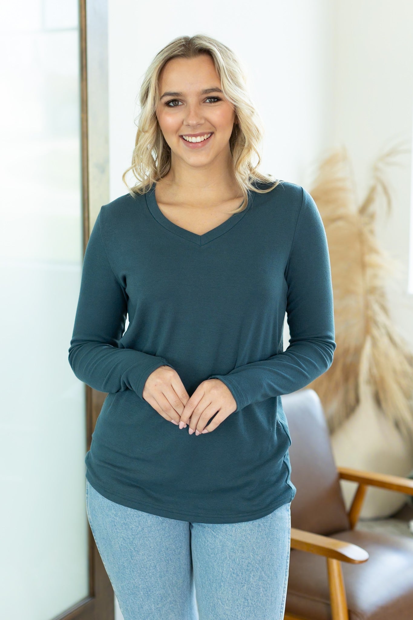 Leah Long Sleeve Top - Teal