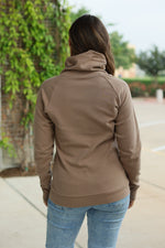 Load image into Gallery viewer, Classic Zoey ZipCowl Sweatshirt - Mocha
