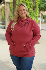 Load image into Gallery viewer, Classic Zoey ZipCowl Sweatshirt - Brick
