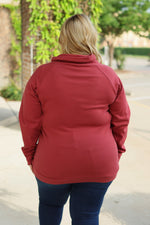 Load image into Gallery viewer, Classic Zoey ZipCowl Sweatshirt - Brick
