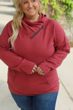 Load image into Gallery viewer, Classic Zoey ZipCowl Sweatshirt - Brick
