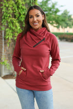 Load image into Gallery viewer, Classic Zoey ZipCowl Sweatshirt - Brick
